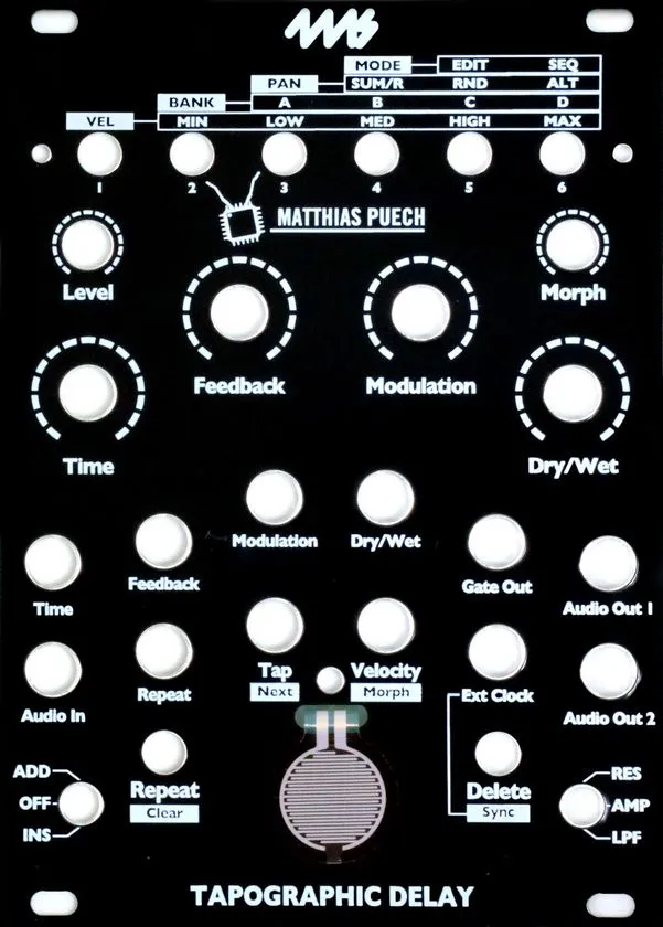 4ms Company-4ms Tapographic Delay Faceplate Black 210123_1