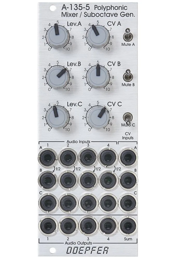 Doepfer Musikelektronik GmbH-Doepfer A-135-5 Polyphonic Mixer (Silver) 230539_1